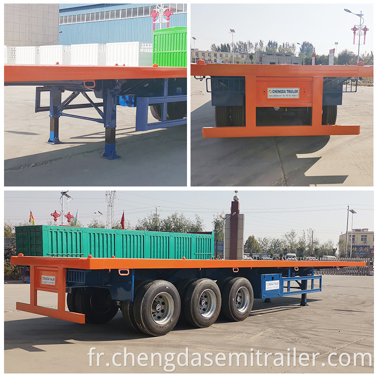 Details of 3 Axle 60 Tons Flatbed Trailer